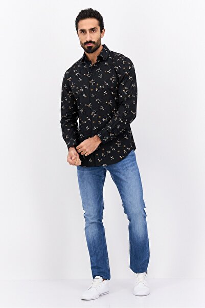 Perry Ellis Men Stretch Fit Long Sleeves Floral Print Casual Shirt, Multicolor