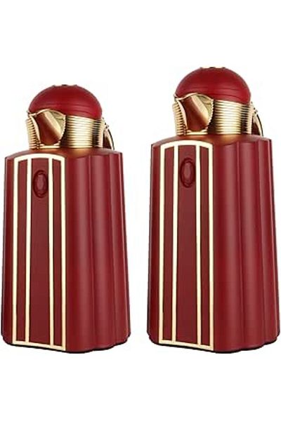 ALSAIF 2 Pieces Coffee And Tea Vacuum Flask Set Size: 0.7/1.0 L Color: Burgundy/gold