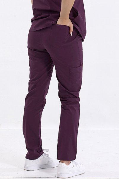 Brl Üniforma SINGLE BOTTOM Pocketed Doctor and Nurse Pants Plum | BRLSNAPS