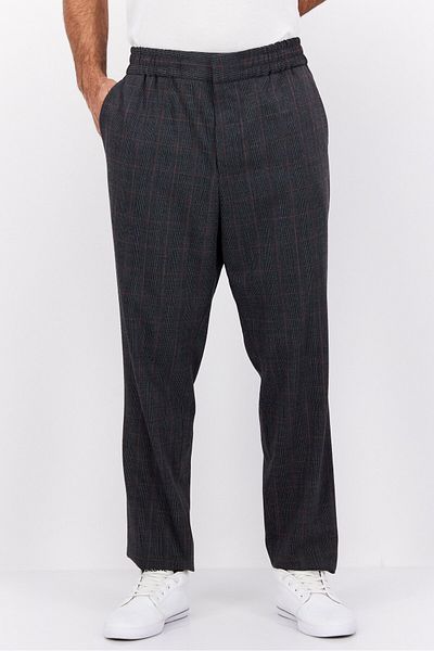 Hugo Boss Men Regular Fit Plaid Dress Pants, Grey combo
