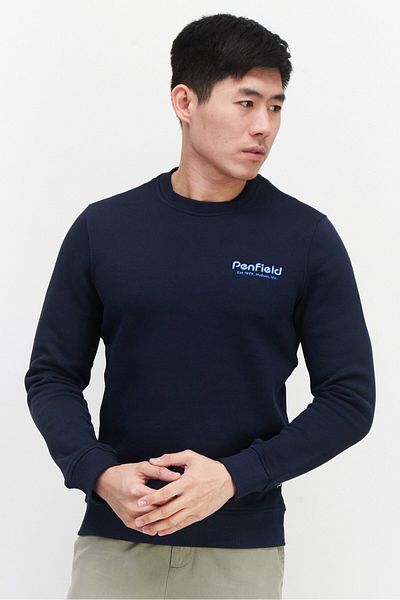 Penfield Men Crew Neck Long Sleeves Brand Logo Sweatshirt, Navy
