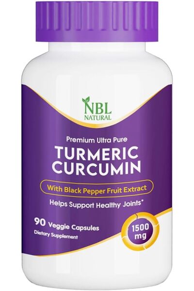 NBL Natural Turmeric Curcumin 1500mg Highest Potency Available, 90 Veggie Capsules