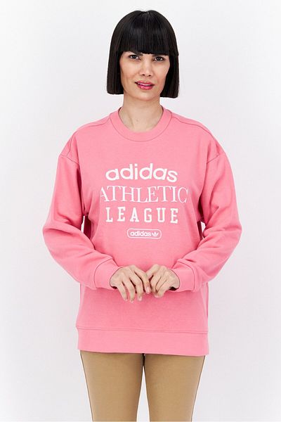 adidas Women Sportswear Fit Long Sleeve Outdoor Sweatshirt, Pink