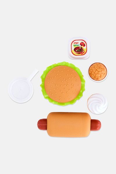 Toy Chef Mini Fast Food Playset With Plastic Food Toy Play, Red Combo