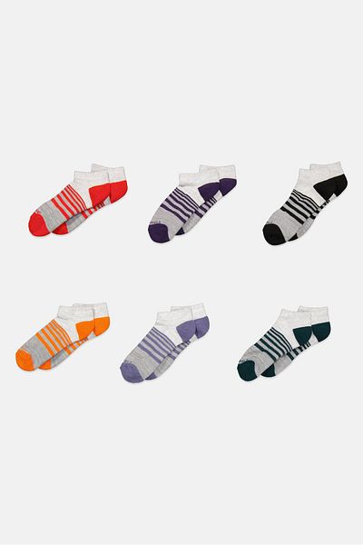 Merrell Men 6 Pair Recycled Cushioned Socks, Grey Combo
