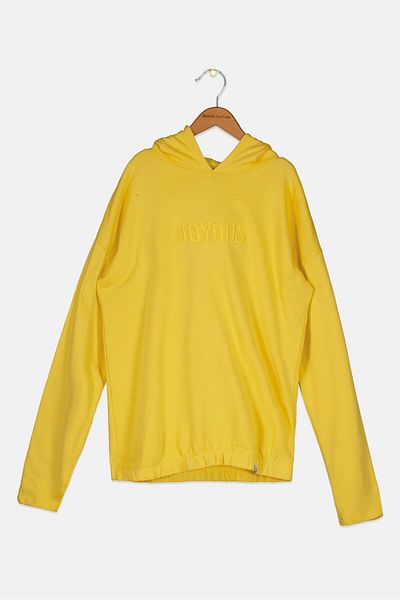 Cool Club Kids Girl Embroidered Hooded Sweatshirt, Yellow