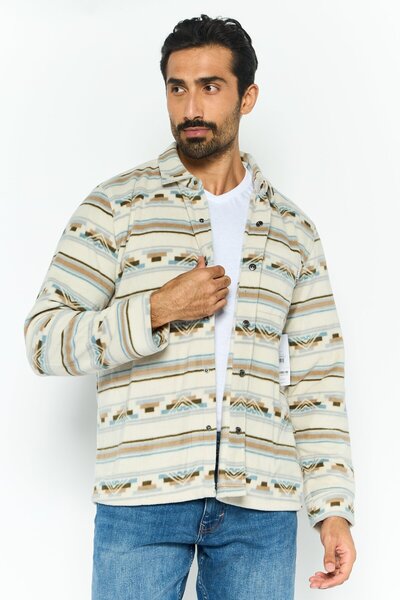 Hurley Men Abstract Print Jacket Shirt, Black