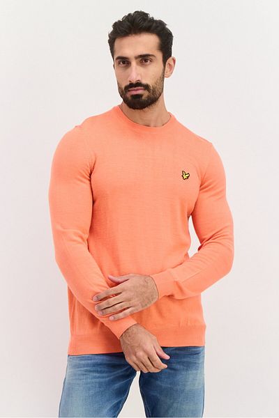 Lyle & Scott Men Crew Neck Brand Logo Sweatshirt, Coral