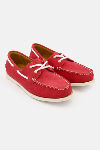 Club Room Men Lace Up Boat Shoes, Red