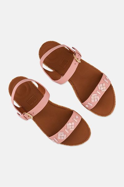 Fitflop صندل Bon II للنساء بإبزيم قابل للتعديل، وردي داكن
