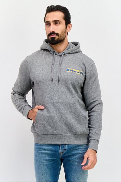 Esprit Men Graphic Print Long Sleeves Hoodies, Grey