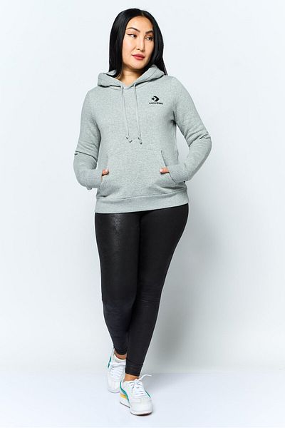 converse Women Sportswear Fit Outdoor Hooded Sweatshirt, Grey