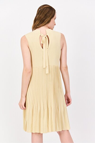Esprit Women Pleated Mini Dress, Beige