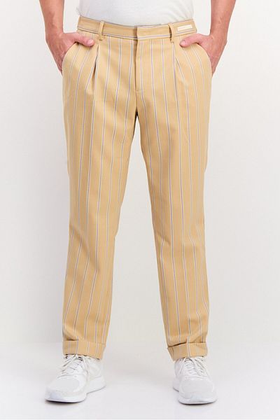 Scotch & Soda Men Regular Fit Stripe Chino Pants, Beige