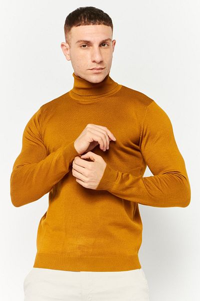 Sorbino Men Mock Neck Long Sleeves Heather Sweatshirt, Brown