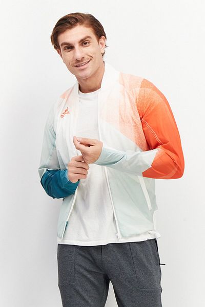 adidas Men Sportswear Fit Long Sleeve Training Windbreaker Jacket, White