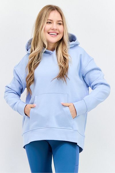 Esprit Women Hooded Long Sleeves Brand Logo Sweatshirt, Light Blue