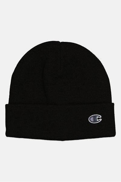 Champion Men Embroidered Logo Beanie Hat, Black