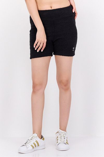 adidas Women Sportswear Fit Pull,on Textured Shorts, Black