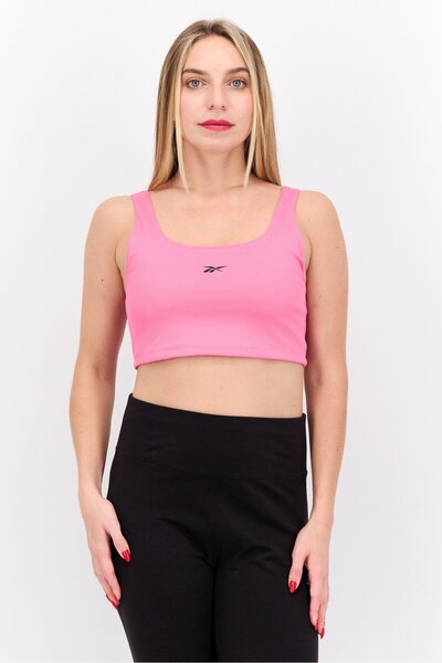 Reebok بلوزة رياضية بدون أكمام للنساء، وردي