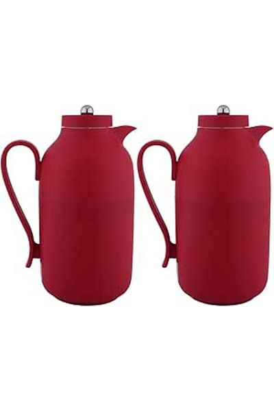 ALSAIF 2 Pieces Coffee And Tea Vacuum Flask Set Size: 1.0/1.0 L Color: Matt Red