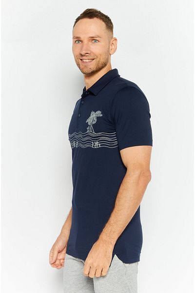 Puma Men Sportswear Fit Graphic Printed Polo, Navy