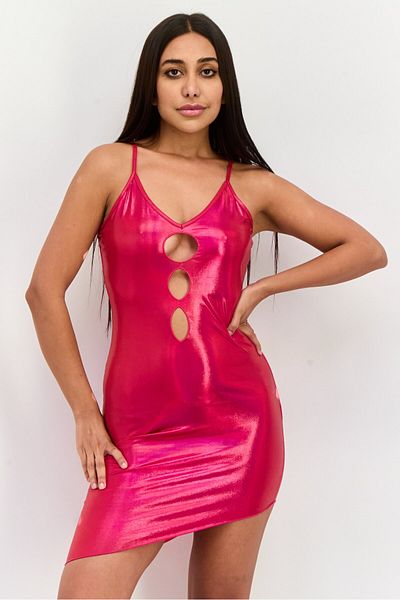 Simmi London Women Metallic Mini Dress, Pink