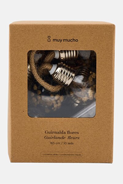 Muy Mucho 10 إكليل زهور ليد 165 سم، شفاف