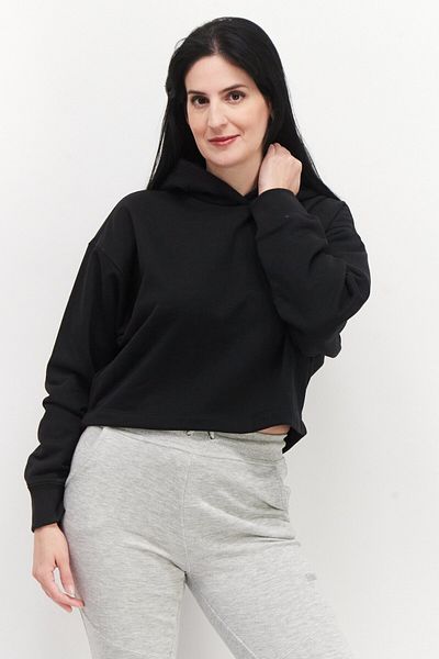 adidas Women Sportswear Fit Long Sleeve Outdoor Crop Sweatshirt, Black