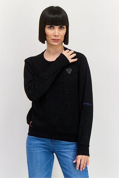 Aape By A Bathing Ape Women Crew Neck Brand Logo Sweatshirt, Black