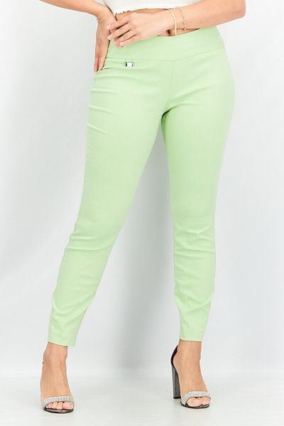 Alfani Women Petite Plain Pull On Pants, Pistachio Green