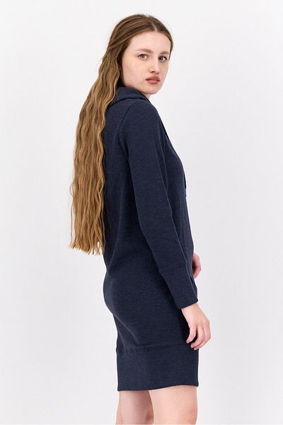 Pepe Jeans Women Brand Logo Hooded Sweater Dress, Dark Grey