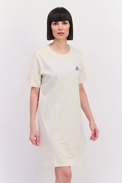 adidas Women Sportswear Fit Short Sleeve Outdoor Dress, Cream