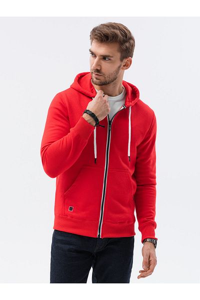 OMBRE Sweatshirt mit Reißverschluss für Herren - rot B977 XXL