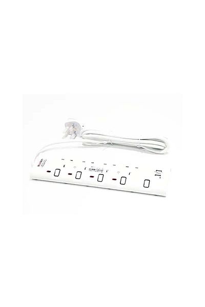 Koolen , مقابس كهربائية، 3 متر 4 اتجاهات مع 2 منفذ USB، 301100007