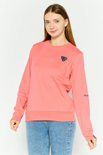 Aape By A Bathing Ape Women Crew Neck Brand Logo Sweatshirt, Coral