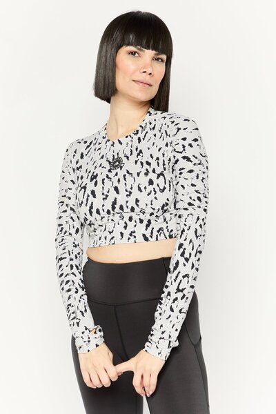 adidas بلوزة رياضية نسائية بأكمام طويلة من ستيلا مكارتني، متعددة الألوان