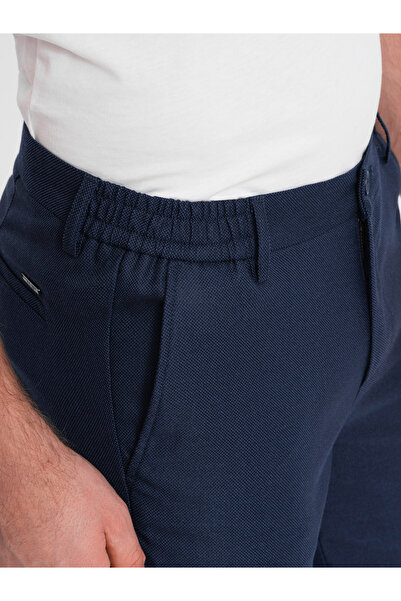 OMBRE Ανδρικό κλασικό chino παντελόνι SLIM FIT - navy blue V1 OM-PACP-0182 M
