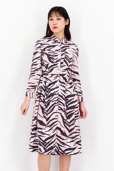 MOHITO Women Allover Print Shirt Dress, Pink Combo