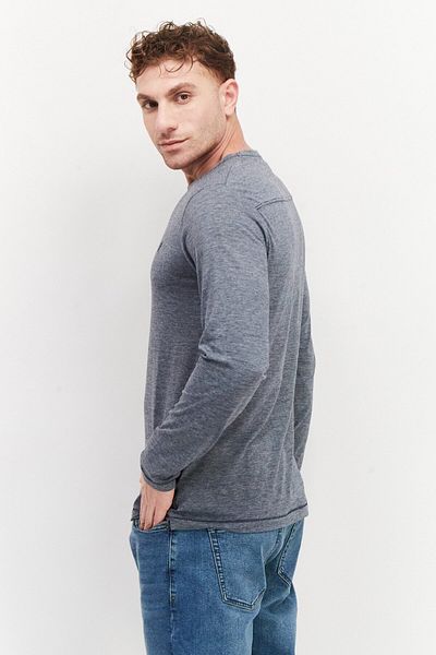 French Connection Men Crew Neck Long Sleeve Brand Logo T-shirt, Navy Blue