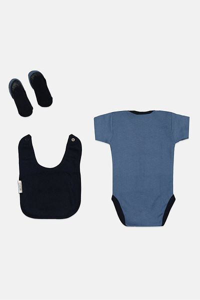 Ellesse طقم أطفال مكون من 3 قطع مطبوع عليه رسومات للأولاد الصغار، أزرق داكن