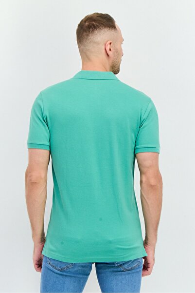 GAP Men Regular Fit Short Sleeve Plain Polo Shirt, Green