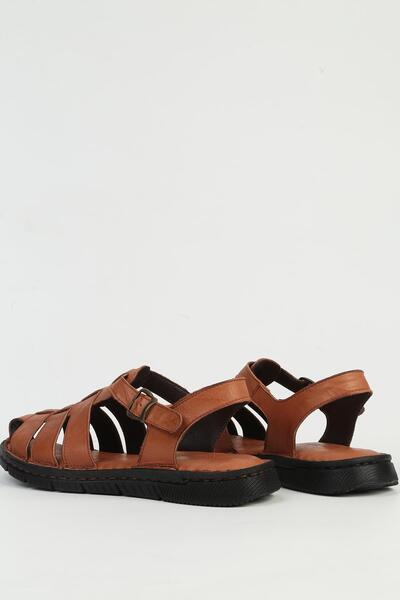 Pierre Cardin Hakiki Deri Taba Erkek Sandalet PC-7462