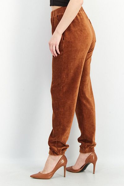 French Connection Women Regular Fit Textured Jogger Pants, Brown