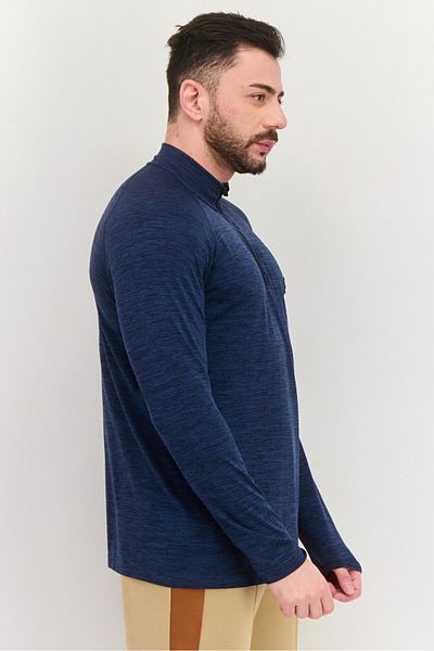 Lyle & Scott Men Funnel Neck Long Sleeves Brand Logo Sweatshirt, Navy