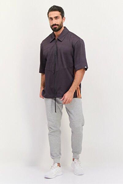 adidas Men Sportswear Fit Short Sleeves Outdoors Jacket, Dark Grey