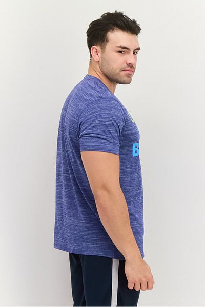 SKECHERS Men Sportswear Fit Short Sleeve Training T-shirts, Heather Blue