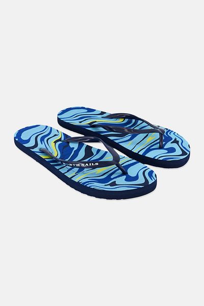 North Sails Women Slip On Slipper, Light Blue Combo