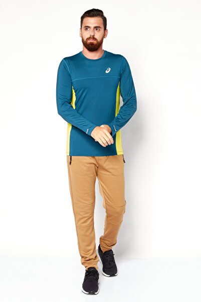 Asics Men Sportswear Fit Long Sleeve Training T-Shirt, Teal Green