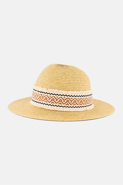 Bebe Women Wide Brimmed Floppy Hat, Light Tan